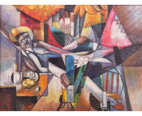Albert Gleizes (France, 1881-1952) Man In a Hammock Oil on board Signed bottom right Framed 29 x 39cm (11.5" x 15")   Albert 