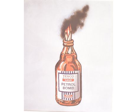 Banksy (British, b.1973)  Petrol bomb - 2011 Lithograph printed in colors on thin woven paper Limited edition of 2000 copies 