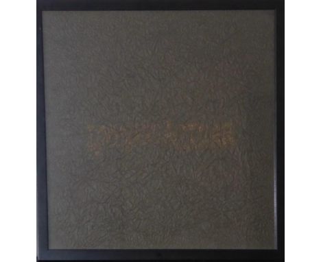 James Lee Byars (American,1932 -1997) 1,000,000 dollar Gold pencil on black crumpled paper Framed in black  46 x 46cm (18" x 