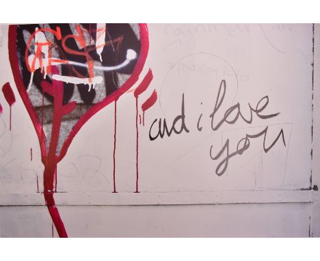 Steve Lazarides (British, b. 1969) after Banksy And I Love You 320gsm Hahnemuhle Photo Rag Pearl print Limited Edition No. 18