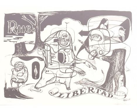 Doze Green ( American, b 1964) Taking Liberty - 2008 2 color serigraph on vellum bristol paper Limited edition numbered 120/1