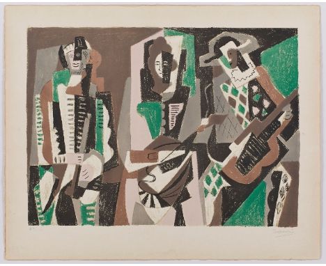 Farblithografie Gino Severini1883 Cortona - 1966 Paris "Le Concert" 1955 u. re. sign. GinoSeverini, u. li. Trockenstempel L'O