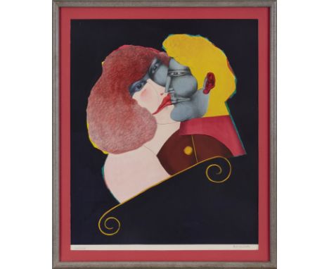 Farblithografie Richard Lindner1901 Hamburg - 1978 New York "Kiss" 1971 u. re. sign. R. Lindner. Exemplar XXII/LXXV. 61,5 x 5
