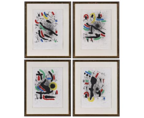 Vier Farblithografien Joan Miró1893 Barcelona - 1983 Palma Aus: "Liberté Des Libertés" 1971 je u. re. sign. Miro. Aus dem Buc