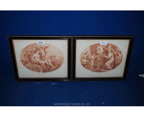 A pair of Stipple Engravings by F. Bartolozzi R. A. after G. B. Cipriani R. A. "A Sacrifice to Cupid and The Triumph of Beaut