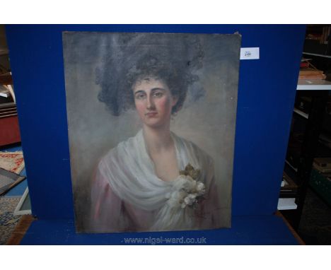 An Oil on canvas, Portrait of a Lady by Mary Harris Earnshaw, 28" x 23"