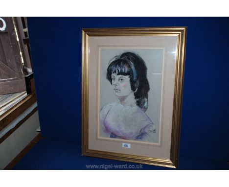 A Pastel Portrait of a Lady signed Fisher 1974