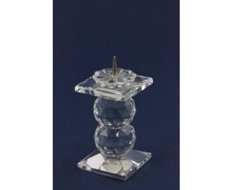 Boxed Swarovski Silver Crystal Candleholder, 80mm, 7600 109 000, with Swarovski Leaflet