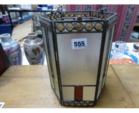 Leaded Coloured Glass Light Shade
