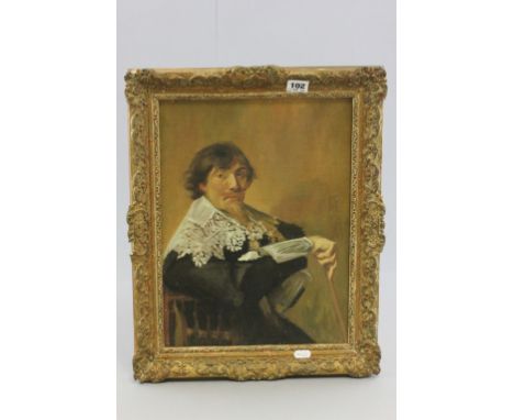 Gilt Framed Oil on Board Portrait of a 17th century Royal, probably Charles I