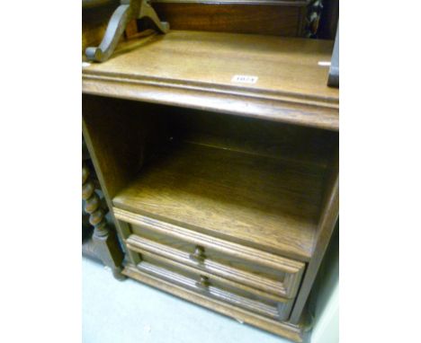 Small Oak Side Cabinet with shelf over two drawers