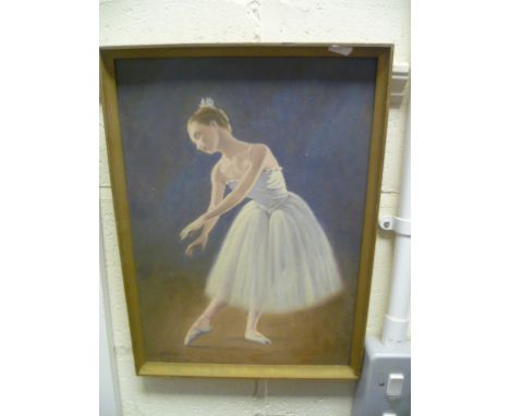 Fred Aris portrait of a ballerina signed & dated 65, oil on board approx. 41cm x 30cm  