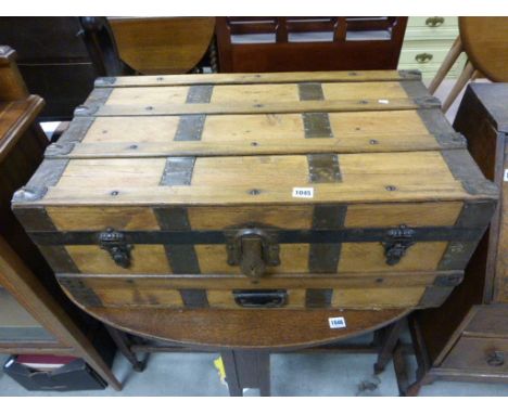 Victorian pine travelling trunk  