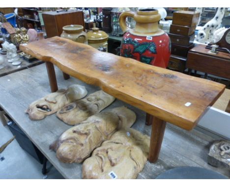 Yew Wood Plank Top Bench