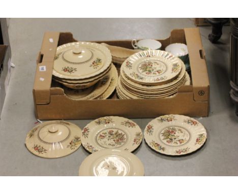 Wade ' Meadow ' Part Dinner Service including Tureens, Gravy Boat, Meat Plates and Plates plus 3 Aynsley Cups and Saucers