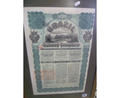 Nine Framed and Glazed Share Certificates