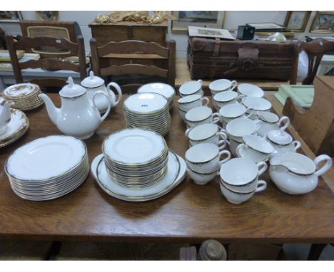 Royal Doulton ' Rhodes ' Coffee and Tea Service comprising Coffee Pot, Two Sugar Bowls, lidded Sugar Bowl, Milk Jug, Fourteen