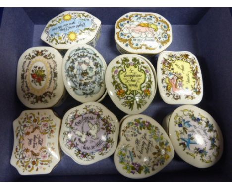 Ten Franklin ' Songs of Love Music Box Collection ' Ceramic Musical Boxes designed by Kate Lloyd-Jones