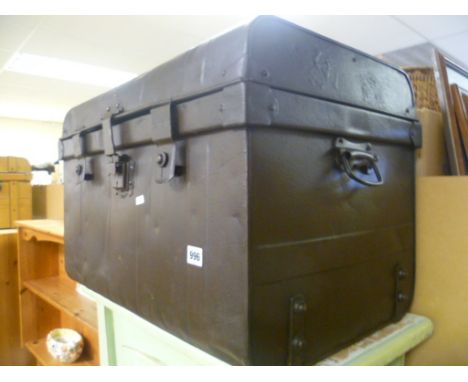 Victorian tin travelling trunk  