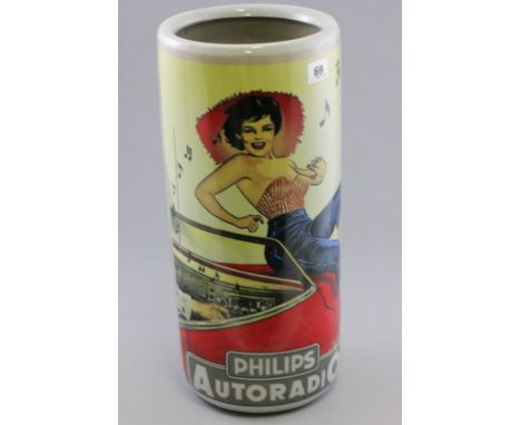 Ceramic Umbrella Stand with 1950's style Philips Autoradio design