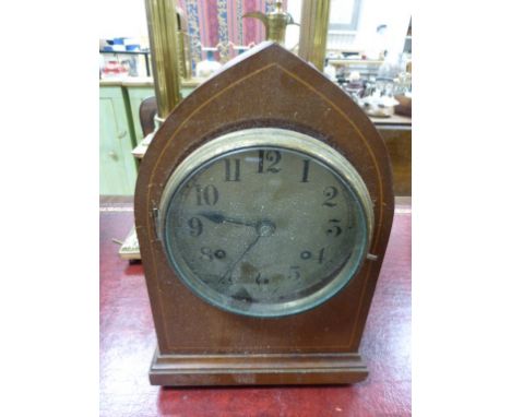 Edwardian Inlaid Mahogany Mantle Clock