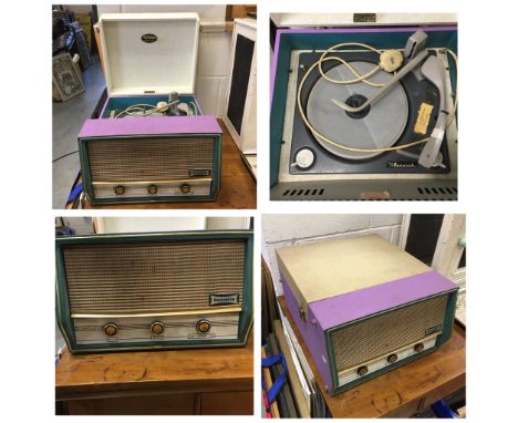 Original Dansette Conquest record player in painted purple