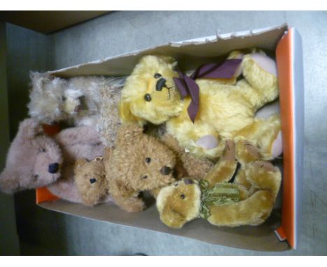 Group of 7 Teddy Bears including 2 Russ and Limited Edition BOCS Teganau Bear