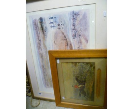 Framed and Glazed Joy Hawker Signed Limited Edition Hunting Print no. 272/750 together with Framed Hunting Print ' A Strange 