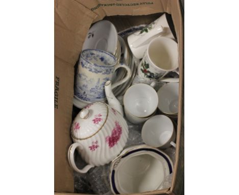 Group of Mixed Ceramics including Part Victorian Dinner Service, German Tea Service, Two Portmeirion Mugs, Victorian Blue and