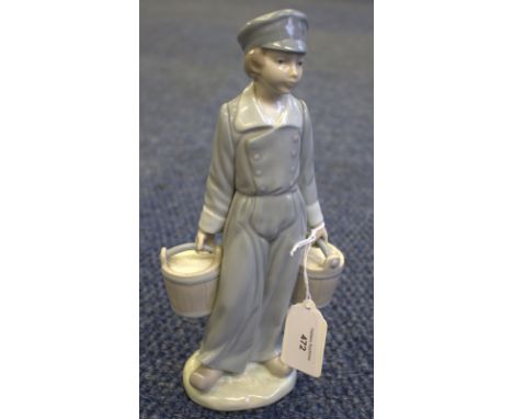 Lladro Figurine, Boy Carrying 2 Pails 