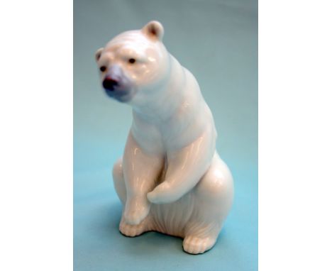 Lladro Polar Bear Figurine, Resting Bear 