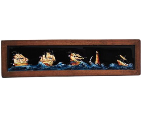 THIRTY MAHOGANY-FRAMED MAGIC LANTERN STRIP SLIDES  of slightly varying sizes, the largest 34cm long.