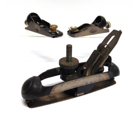WOODWORKING TOOLS - THREE PLANES  comprising a Stanley Victor No.20; Stanley No.60 1/2; and Stanley No.60 1/2A.