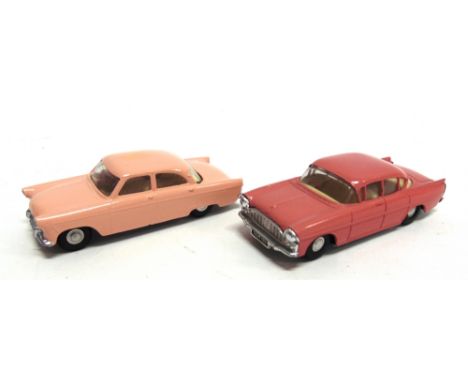 TWO SPOT-ON MODEL CARS  comprising a No.165, Vauxhall Cresta PA, dark pink with a cream interior, generally excellent conditi