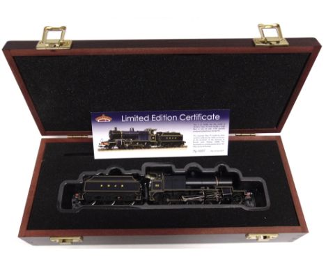 [OO GAUGE]. A BACHMANN NO.202012, S. & D.J.R. CLASS 7F 2-8-0 TENDER LOCOMOTIVE, 88   lined Prussian blue livery, limited edit