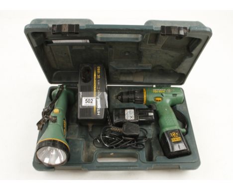 A HITACHI drill/driver and lamp in orig box G