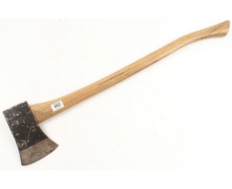 A little used axe with "Genuine American Hickory" handle G++