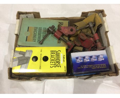 Two pairs of cramp heads and other tools