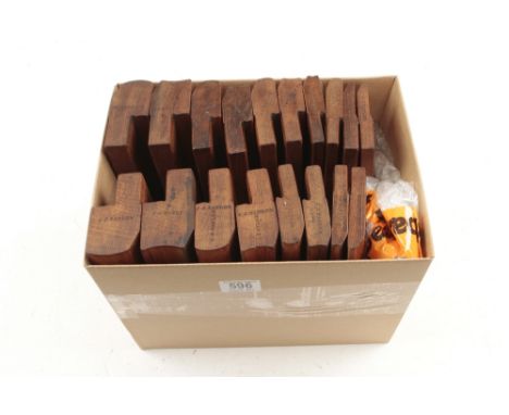 A half set of 18 H&R moulding planes by TYZACK No 6 round replaced by  Greenslade G++