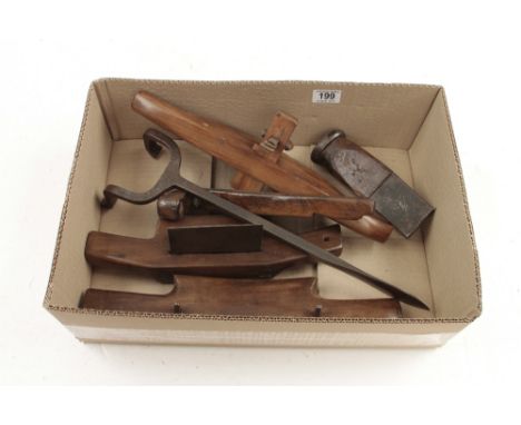 A herring cask croze by JAMES PANTON Aberdeen and five other coopers tools G