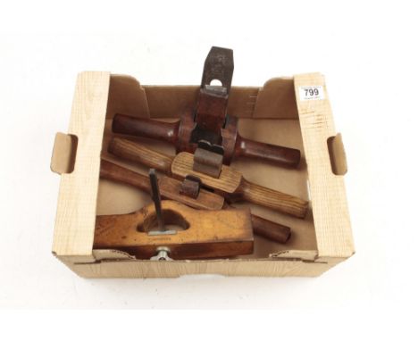 A brass faced jarvis, an OWT router with German silver fittings and two shaves G+