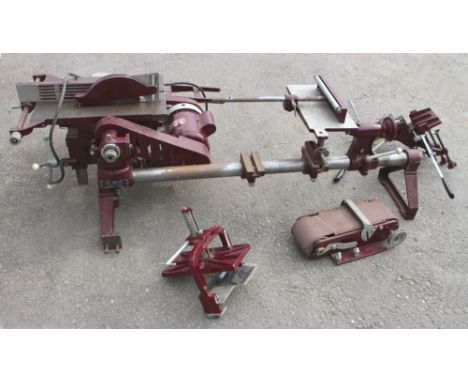 "The Major " lathe by CORONET TOOL Co, Derby with numerous attachments inc. planer, belt sander, circular saw, slide and tool