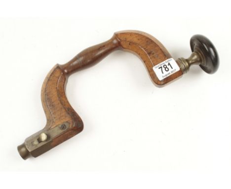 A brass lever pad beech brace by MARSDEN BROS with ebony head G