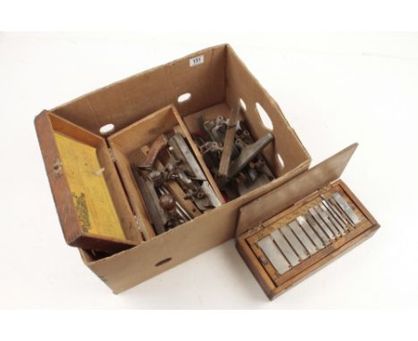 A RECORD No 405 with four pairs of H & R bases and extra cutters some pitting G