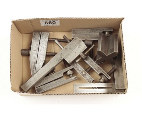 Five engineers clamps and two other tools G