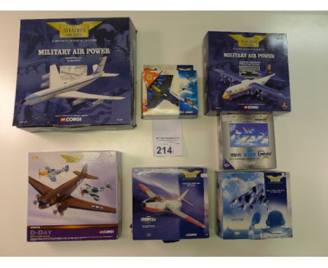 6 Corgi Aviation Archive scale die cast models together with 1 die cast model by Gemini Jets