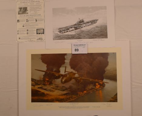 Richard Taylor “Out of the Dragons Den - The Doolittle Raiders” The Collectors Edition print 12/125 with certificate and “USS