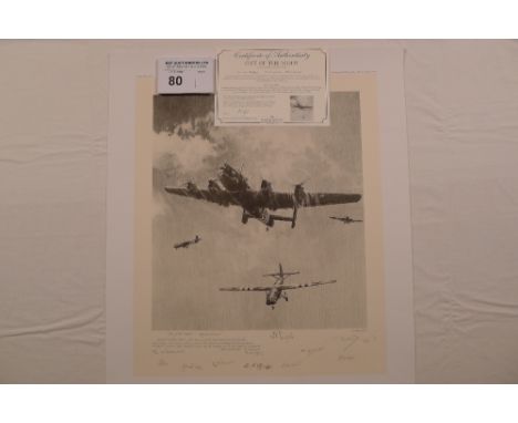 Robert Taylor limited edition black / white pencil print “Out of the Night The First to go In” The D-Day Edition 20/200 with 