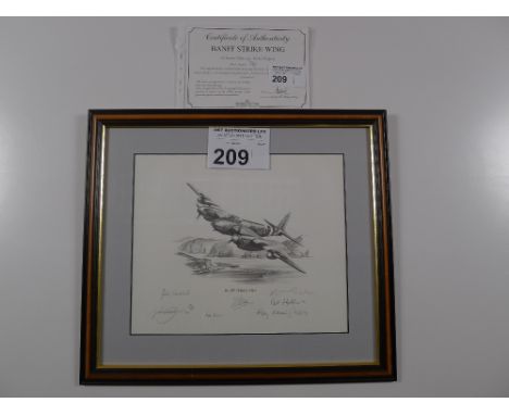 Nicolas Trudgian “BANFF Strike Wing” Limited Edition framed black / white pencil print 53/75 with certificate
