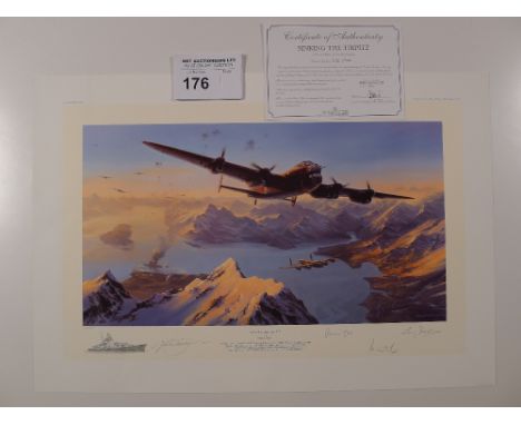 Nicolas Trudgian “Sinking the Tirpitz” Limited Edition print 450/550 with certificate